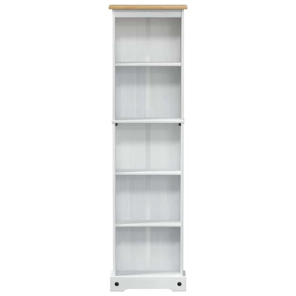 Bücherregal 46 x 20 x 170 cm Massives Kiefernholz Weiß