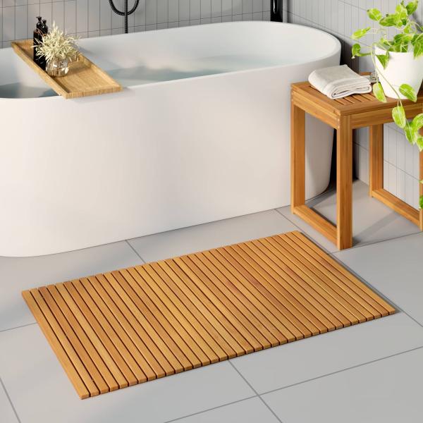 ARDEBO.de - Badematte Natur 100 x 60 cm Massivholz Akazie