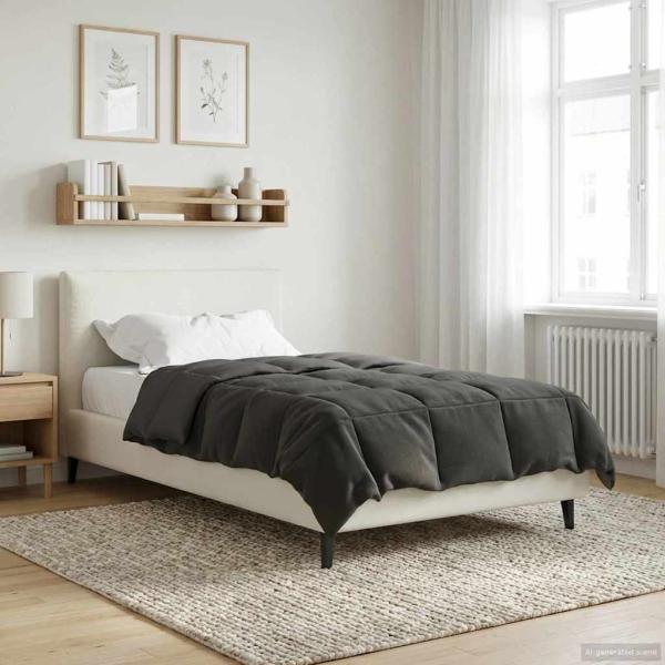Ganzjahresbettdecke 135 x 220 cm 4 Jahreszeiten Anthrazit