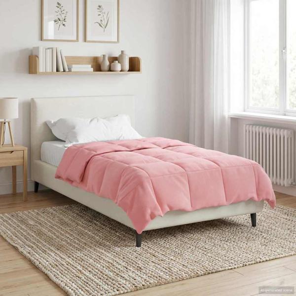 Ganzjahresbettdecke Gepolstert Rosa 140 x 200 cm Mikrofaser