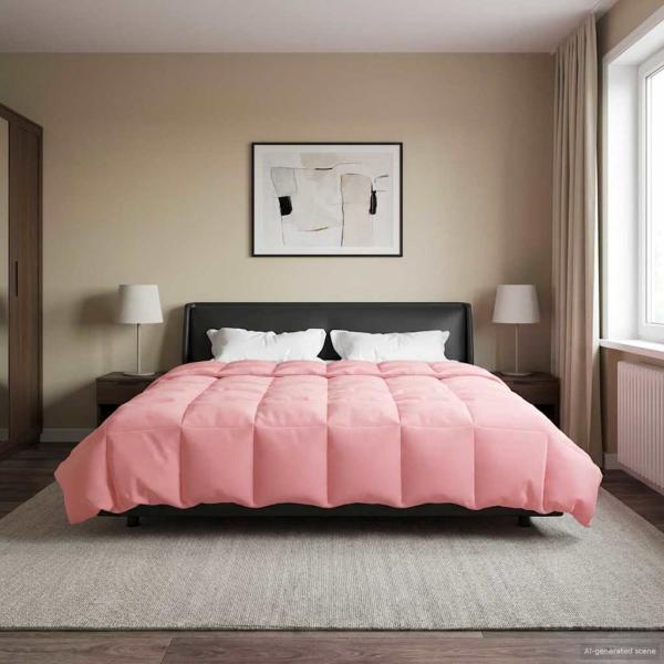 Ganzjahresbettdecke 220 x 260 cm 4 Jahreszeiten Rosa