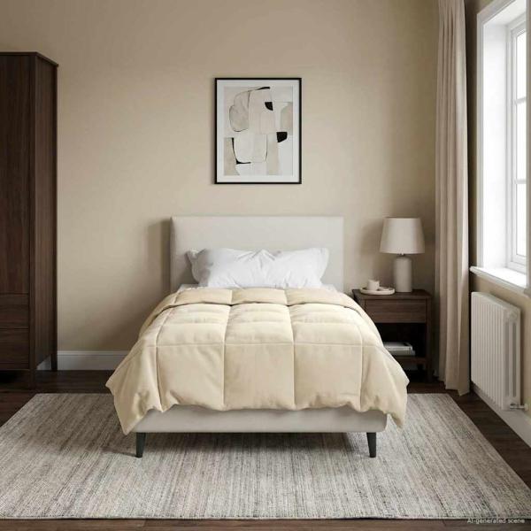 ARDEBO.de - Ganzjahresbettdecke 140 x 200 cm 4 Jahreszeiten Creme