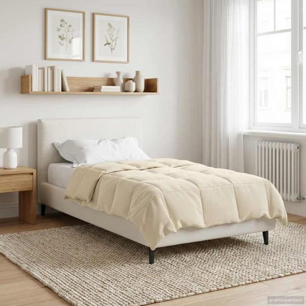 Ganzjahresbettdecke 155 x 220 cm 4 Jahreszeiten Creme