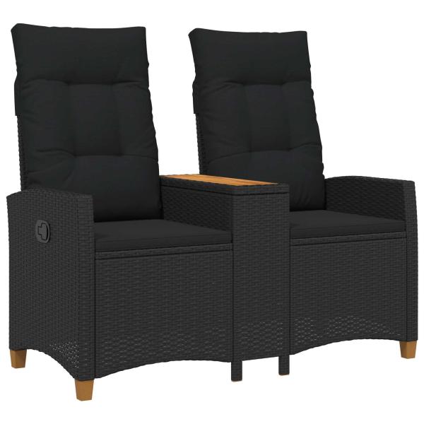 Liegebank mit Tisch 2 -Seater 126 x 65 x 112 cm Poly-Rattan