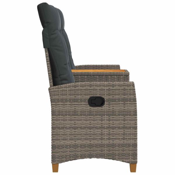 Liegebank mit Tisch 2 -Seater 126 x 65 x 112 cm Poly-Rattan