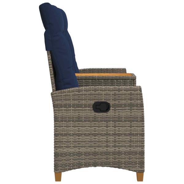 Liegebank mit Tisch 2 -Seater 126 x 65 x 112 cm Poly-Rattan