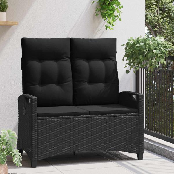 Gartenbank Schwarz 105 x 60 x 112 cm Stahl und Polyester