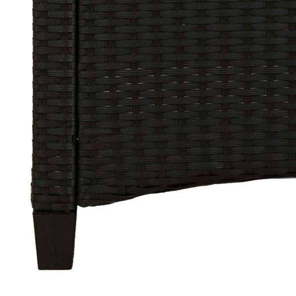 Gartenbank mit Kissen Schwarz und Creme 105 x 60 x 112 cm