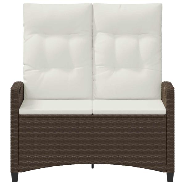 Gartenbank mit Kissen Braun und Creme 105 x 60 x 112 cm