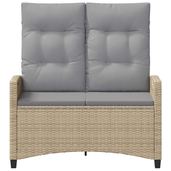 Gartenbank mit Kissen Beige und Hellgrau 105 x 60 x 112 cm