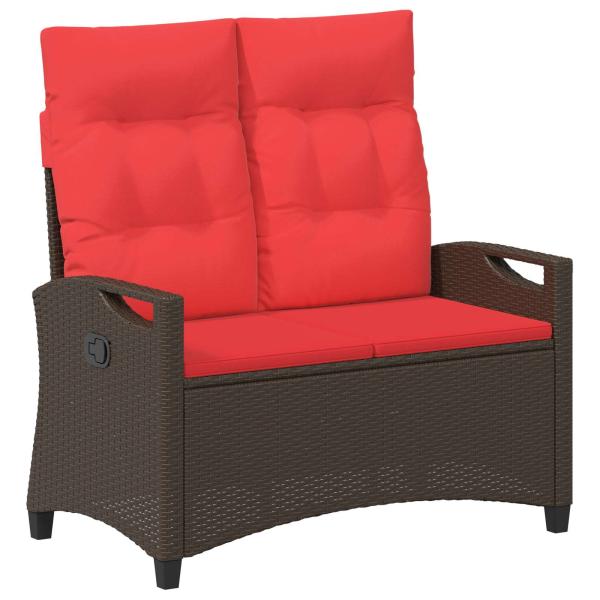 Gartenbank Braun und Rot 105 x 60 x 112 cm Stahl und Polyester