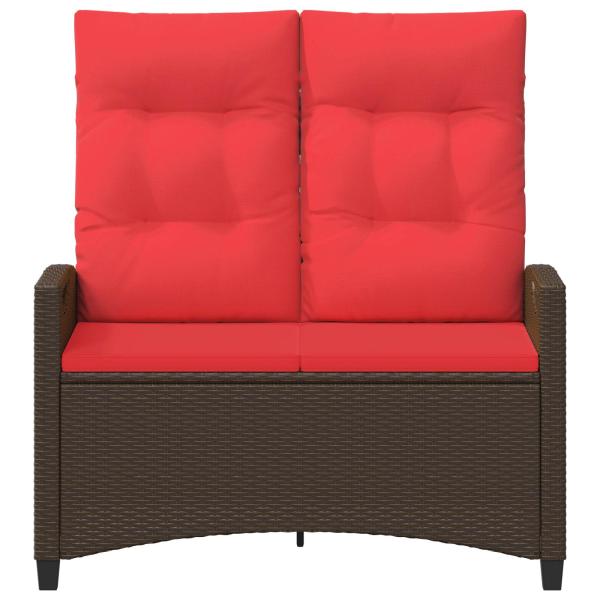 Gartenbank Braun und Rot 105 x 60 x 112 cm Stahl und Polyester