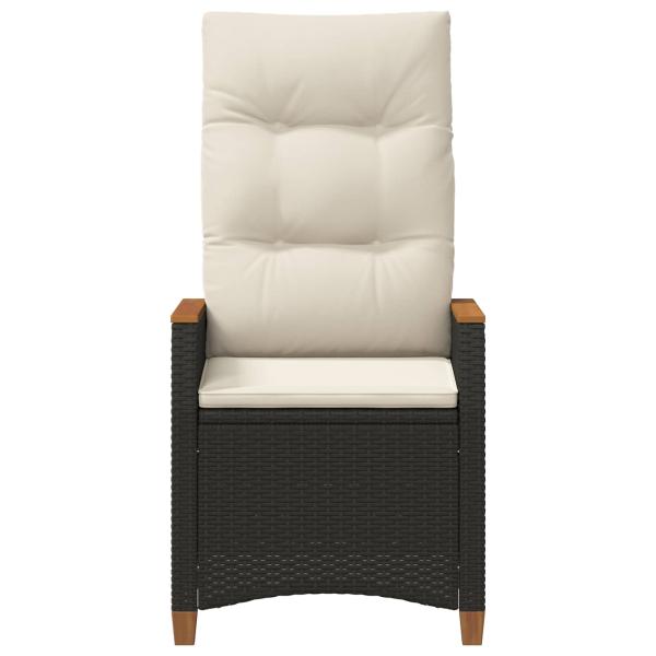 Verstellbarer Gartenstuhl Schwarz und Creme 64 x 57,5 x 112 cm