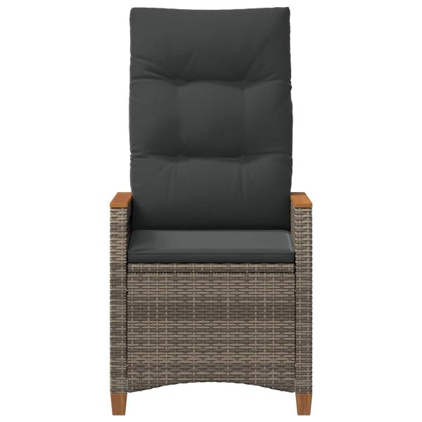 Verstellbarer Gartenstuhl Grau und Dunkelgrau Poly-Rattan