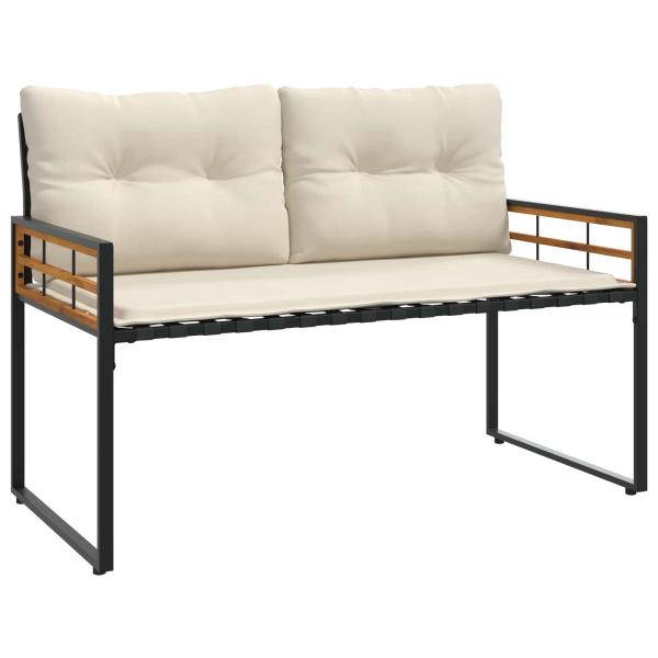 Holz-Lagenbank 114 x 55 x 77 cm Creme Rechteckig