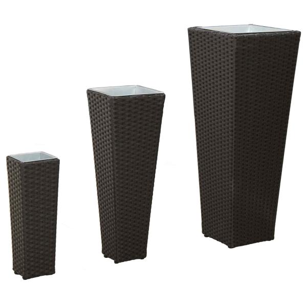 Set für Outdoor 3 stk. Schwarz 30 x 30 x 80 cm Metall