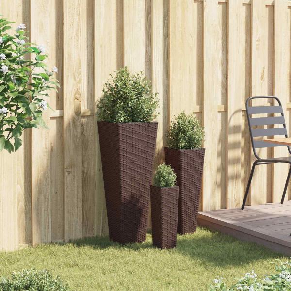 ARDEBO.de - Set für Outdoor 3 stk. Braun 30 x 30 x 80 cm Metall