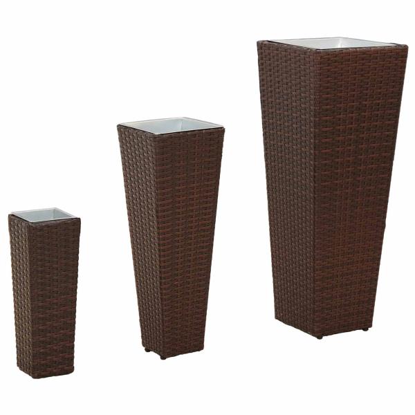 Set für Outdoor 3 stk. Braun 30 x 30 x 80 cm Metall