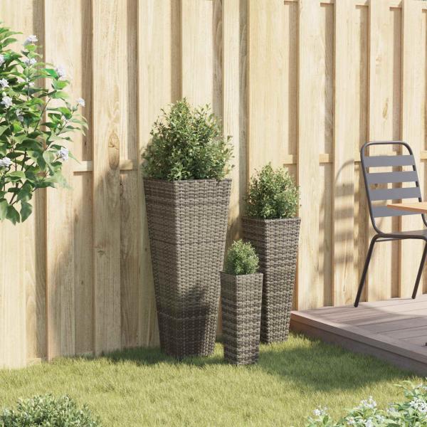 ARDEBO.de - Set für Outdoor 3 stk. Grau 30 x 30 x 80 cm Metall