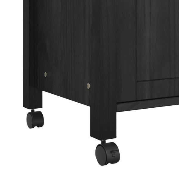Küchentrolley MONZA Schwarz 84 x 40 x 88,5 cm Massivholz Kiefer