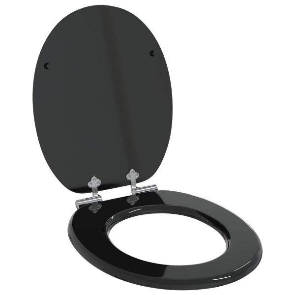 ARDEBO.de - Soft-Close Toilettensitz Schwarz 44 x 38 cm MDF-Platte