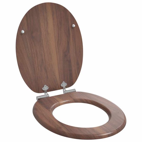 ARDEBO.de - Soft-Close Toilettensitz Braun 44 x 38 cm MDF-Platte