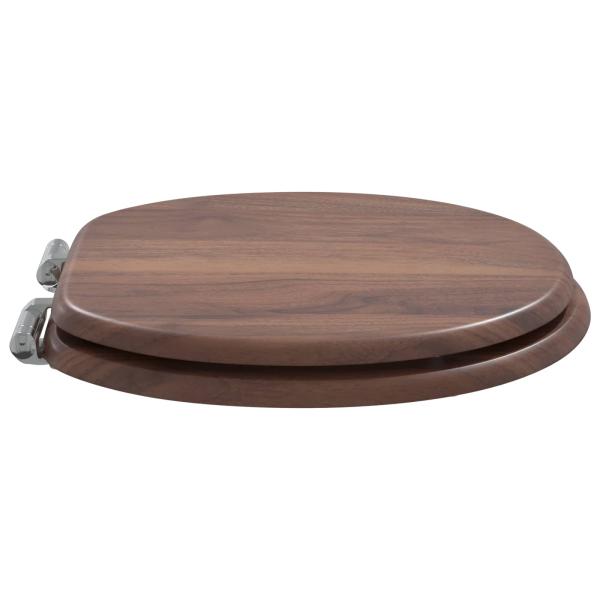 Soft-Close Toilettensitz Braun 44 x 38 cm MDF-Platte