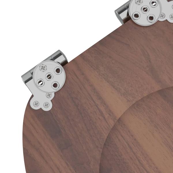 Soft-Close Toilettensitz Braun 44 x 38 cm MDF-Platte