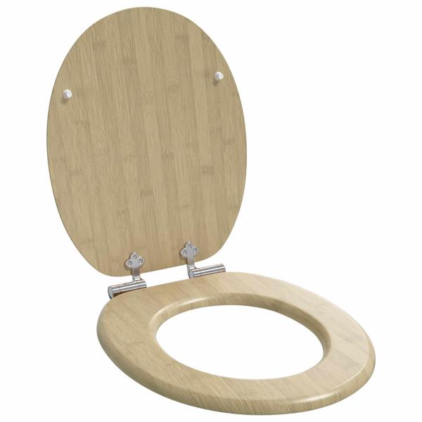 ARDEBO.de - Soft-Close Toilettensitz Heller Bambusfarbton 44 x 38 cm