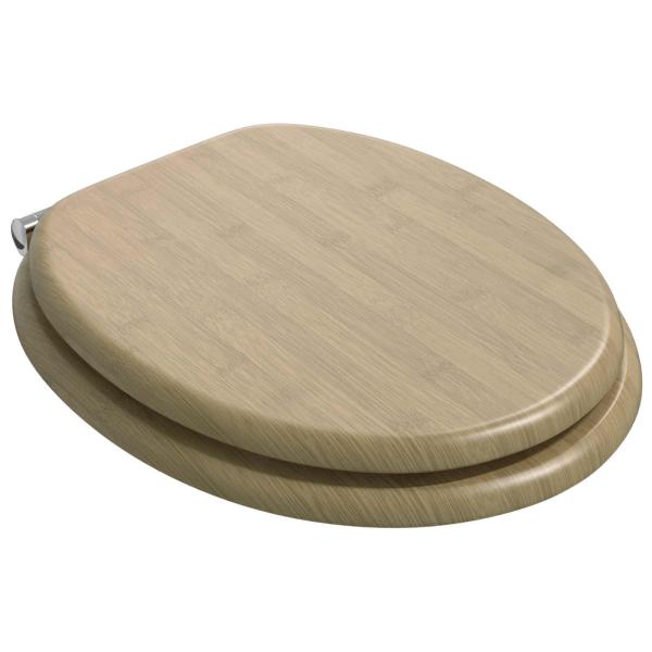 Soft-Close Toilettensitz Heller Bambusfarbton 44 x 38 cm
