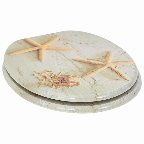 Soft-Close Toilettensitz Gelb und Weiß 44 x 38 cm MDF-Platte