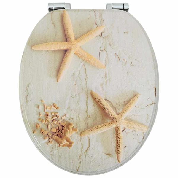 Soft-Close Toilettensitz Gelb und Weiß 44 x 38 cm MDF-Platte