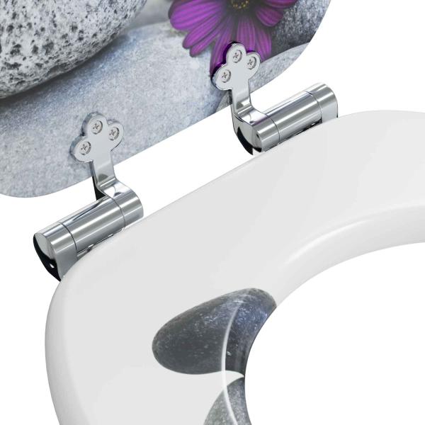 Soft-Close Toilettensitz Grau 44 x 38 cm MDF-Platte