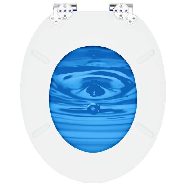 Soft-Close Toilettensitz Blauer Tropfen 44 x 38 cm MDF-Platte