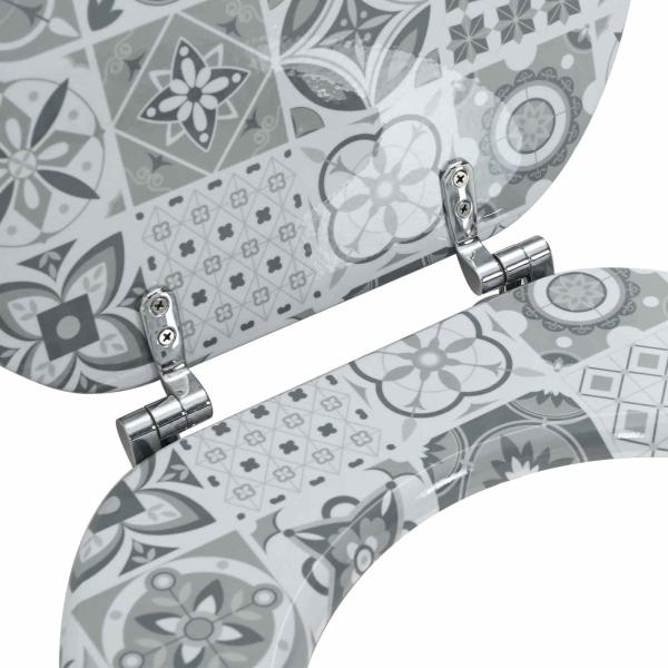 Toilettensitz Grau 44 x 38 cm Holzwerkstoff