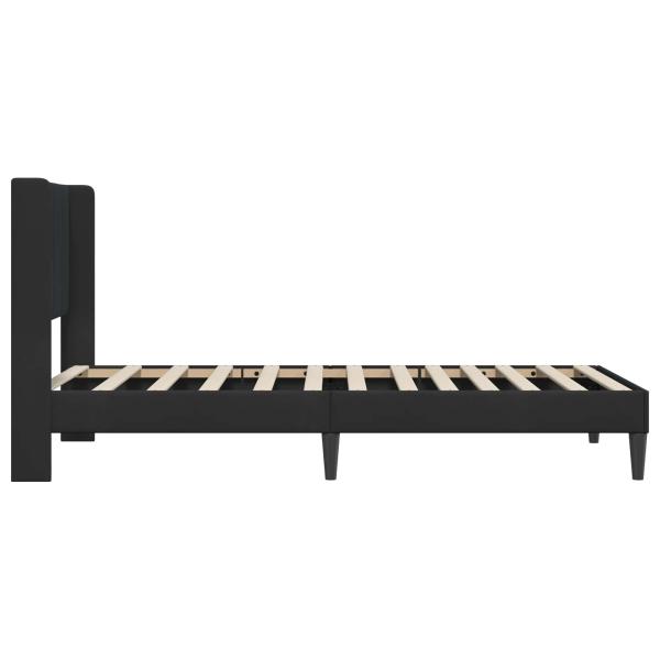 Bettrahmen mit Kopfteil Schwarz 90 x 200 cm Samt