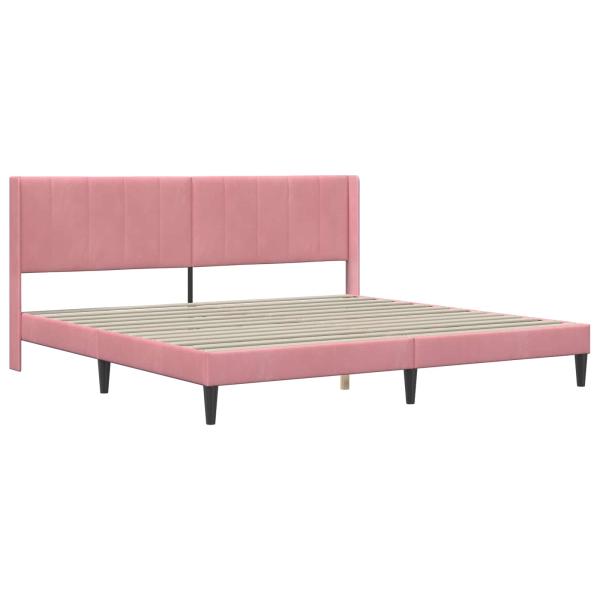 Bettrahmen mit Kopfteil Rosa 200 x 200 cm Samt