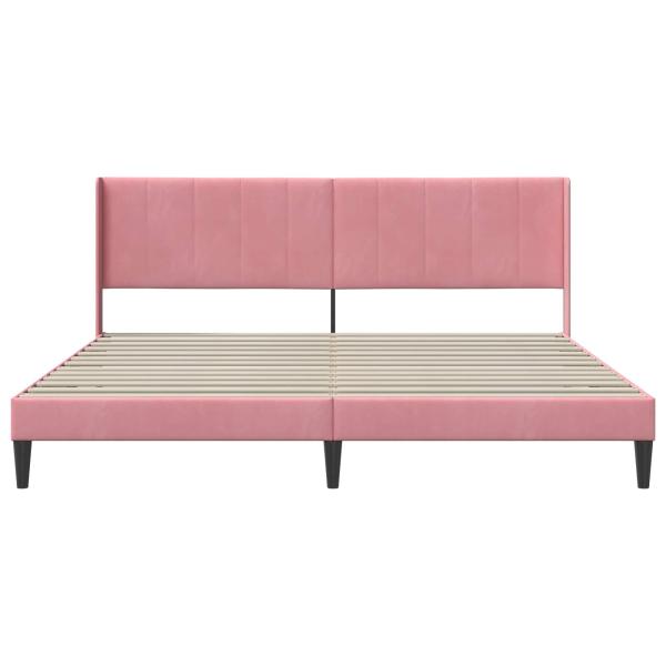 Bettrahmen mit Kopfteil Rosa 200 x 200 cm Samt