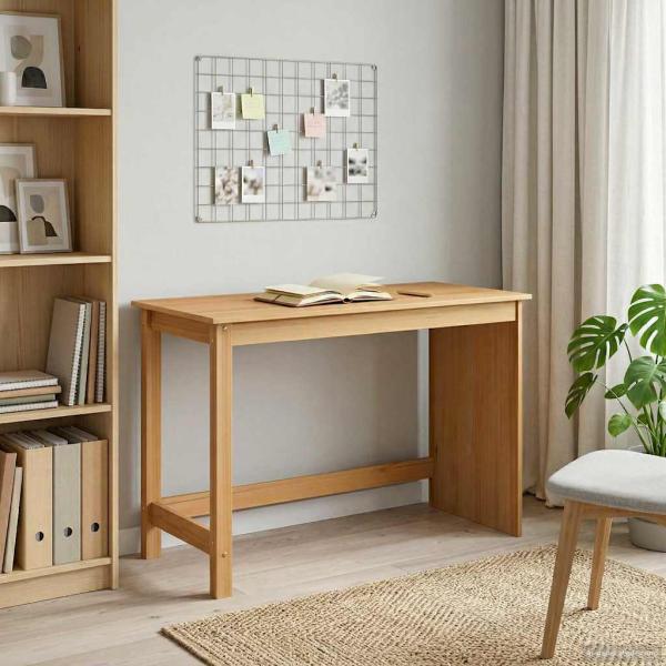 ARDEBO.de - Schreibtisch Honigbraun 112 x 50 x 75 cm Massivholz Kiefer