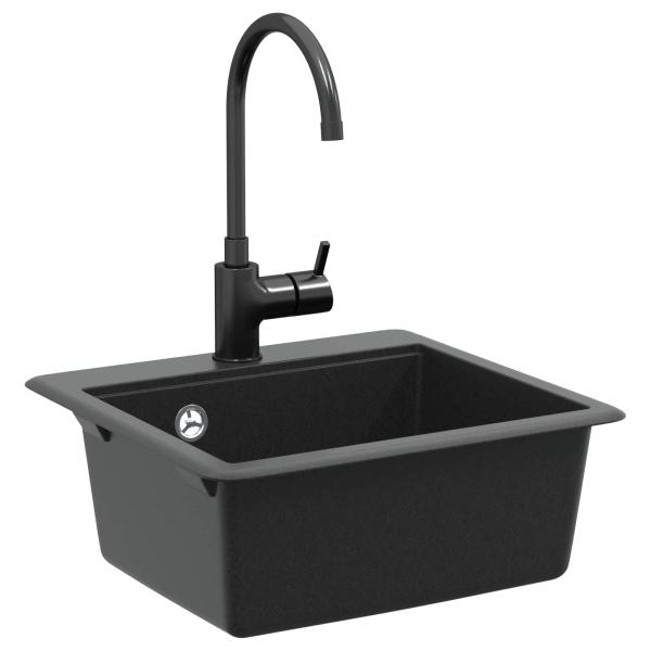 Waschbecken 80% Quarz und 20% Harz 470 x 440 mm Schwarz