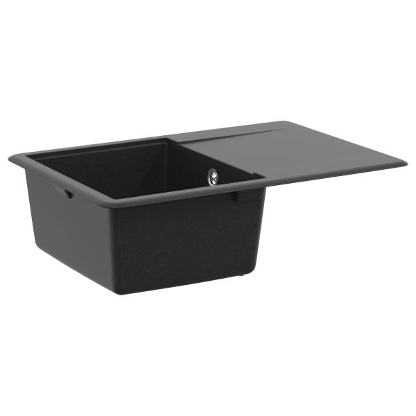 Waschbecken 80% Quarz und 20% Harz 670 x 460 mm Schwarz