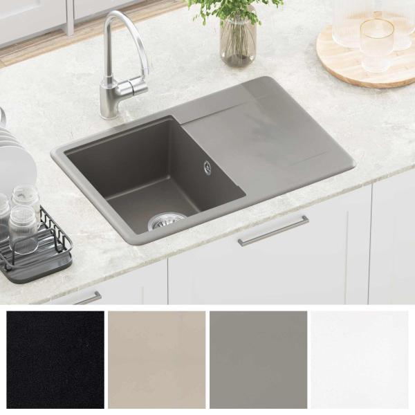 Waschbecken 80% Quarz und 20% Harz 670 x 460 mm Grau