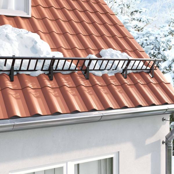 ARDEBO.de - Schneefanggitter Schwarz 600 x 2,5 x 20 cm Stahl