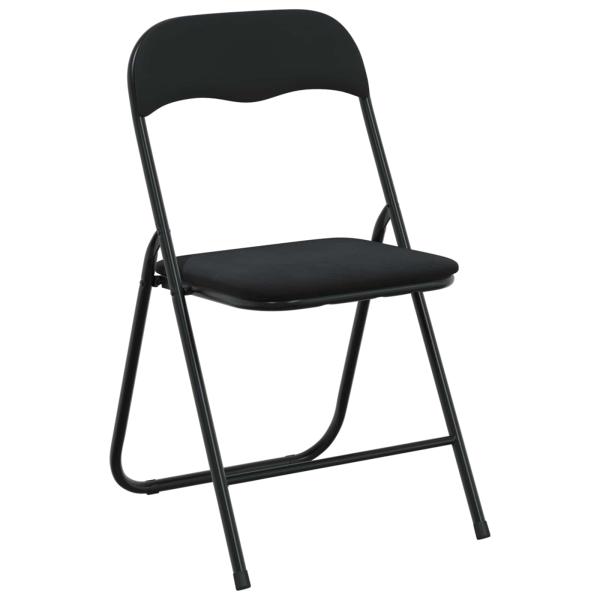 Klappstuhl 2 stk. Samt Schwarz 48 x 44 x 78 cm