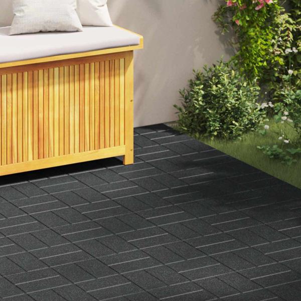 ARDEBO.de - Gehwegstein 6 stk. Schwarz 40,5 x 40,5 x 2 cm Gummi