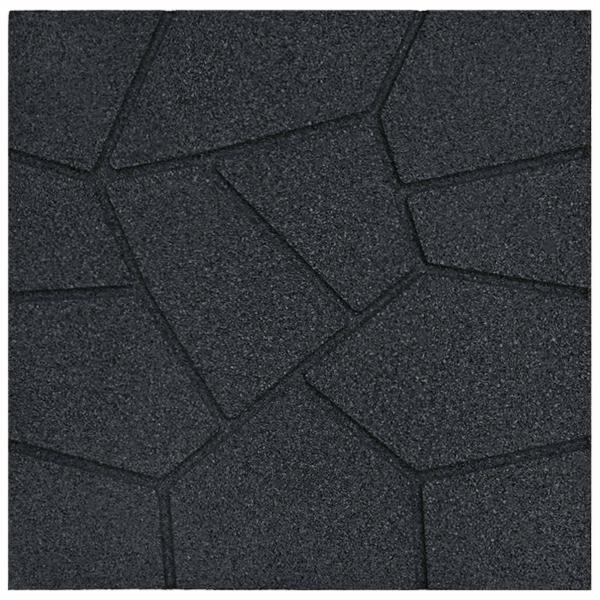 Gehwegstein 6 stk. Schwarz 40,5 x 40,5 x 2 cm Gummi