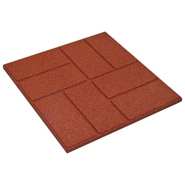 Gehwegstein 6 stk. Rot 40,5 x 40,5 x 2 cm Gummi