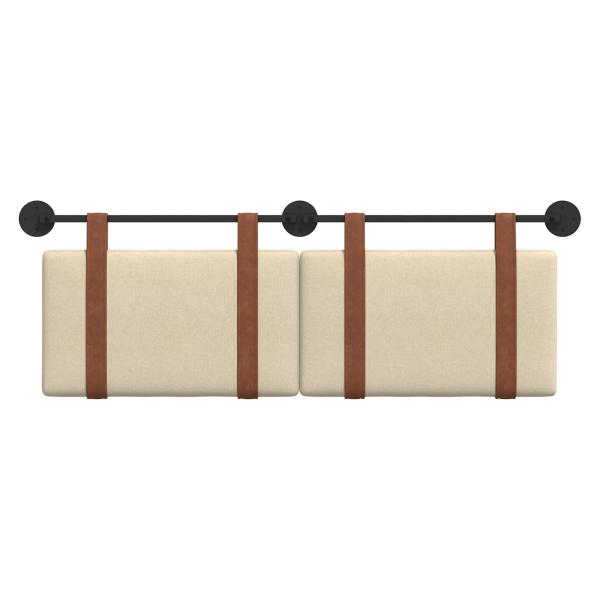 Hängevorderseite Wandmontiert Creme 130 x 55 x 5 cm Antikes PU