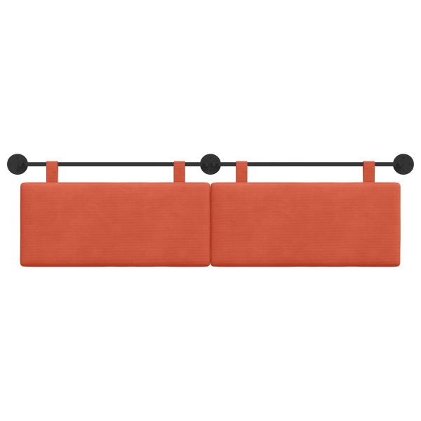 Hängendes Kopfteil Rot-Orange Cordstoff