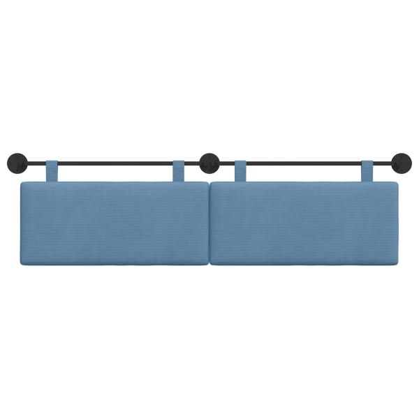 Hängendes Kopfteil Blau Cordstoff